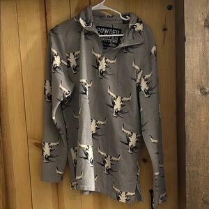 Gray Bull Print Men's Shirt